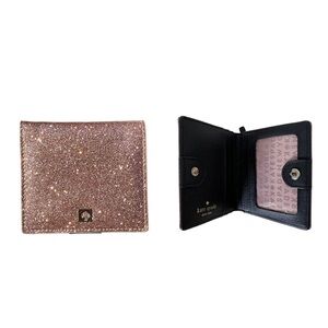 Kate Spade Glittery Rose Gold and Black Wallet